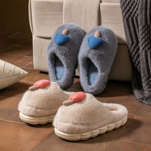可愛蘑菇室內家用棉拖鞋女秋冬季毛絨保暖舒適厚底外穿包頭月子鞋 可愛蘑菇室內家用棉拖鞋女秋冬季毛絨保暖舒適厚底外穿包頭月子鞋