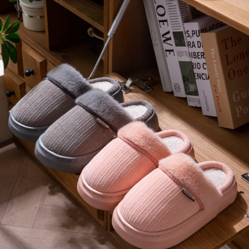 踩屎感棉拖鞋女秋冬季2025新款室內家居防滑厚底保暖毛毛絨棉拖男