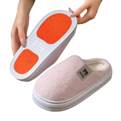 2025小熊新款棉拖鞋男女時尚情侶厚底加絨保暖秋冬季地板棉拖