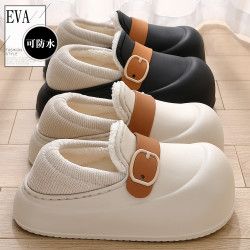 防水棉拖鞋女冬季外穿防風保暖毛絨家居室內防滑女士包跟棉鞋