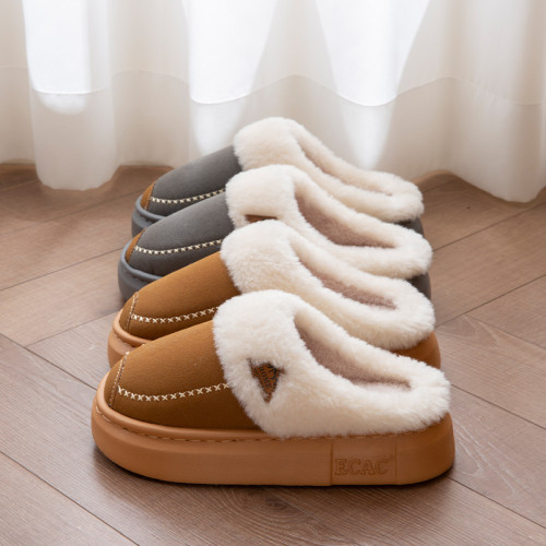 時尚毛絨領棉拖鞋女2025秋冬新款室內居家加絨保暖防滑厚底毛拖男 時尚毛絨領棉拖鞋女2025秋冬新款室內居家加絨保暖防滑厚底毛拖男