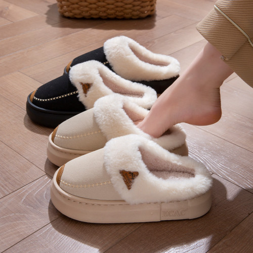 時尚毛絨領棉拖鞋女2025秋冬新款室內居家加絨保暖防滑厚底毛拖男 時尚毛絨領棉拖鞋女2025秋冬新款室內居家加絨保暖防滑厚底毛拖男