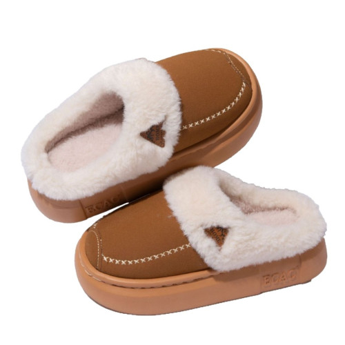 時尚毛絨領棉拖鞋女2025秋冬新款室內居家加絨保暖防滑厚底毛拖男 時尚毛絨領棉拖鞋女2025秋冬新款室內居家加絨保暖防滑厚底毛拖男