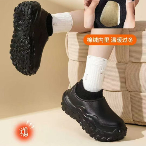 2025秋冬季新款Eva防水加絨加厚保暖棉鞋男女包跟時尚短靴雪地靴