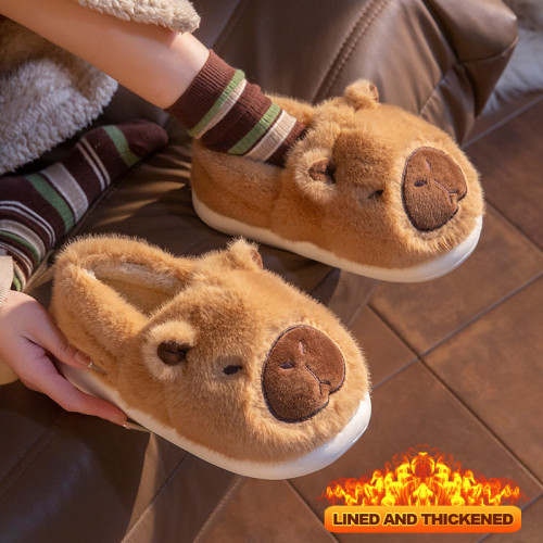 卡皮巴拉親子棉拖鞋女秋冬季包跟2025新款室內防滑保暖厚底棉鞋男 卡皮巴拉親子棉拖鞋女秋冬季包跟2025新款室內防滑保暖厚底棉鞋男