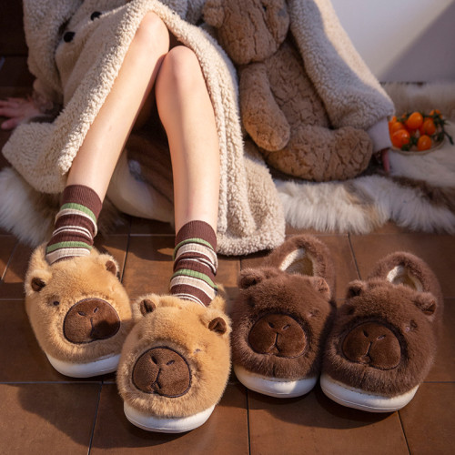 卡皮巴拉親子棉拖鞋女秋冬季包跟2025新款室內防滑保暖厚底棉鞋男 卡皮巴拉親子棉拖鞋女秋冬季包跟2025新款室內防滑保暖厚底棉鞋男