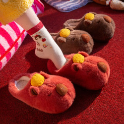 可愛卡皮巴拉棉拖鞋女2025新款秋冬季室內家居保暖厚底毛絨拖鞋男