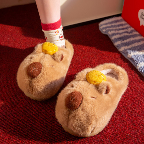 可愛卡皮巴拉棉拖鞋女2025新款秋冬季室內家居保暖厚底毛絨拖鞋男 可愛卡皮巴拉棉拖鞋女2025新款秋冬季室內家居保暖厚底毛絨拖鞋男