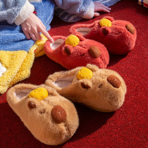 可愛卡皮巴拉棉拖鞋女2025新款秋冬季室內家居保暖厚底毛絨拖鞋男 可愛卡皮巴拉棉拖鞋女2025新款秋冬季室內家居保暖厚底毛絨拖鞋男