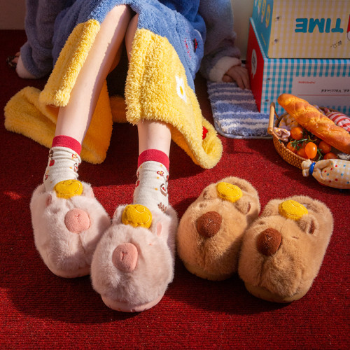 可愛卡皮巴拉棉拖鞋女2025新款秋冬季室內家居保暖厚底毛絨拖鞋男 可愛卡皮巴拉棉拖鞋女2025新款秋冬季室內家居保暖厚底毛絨拖鞋男