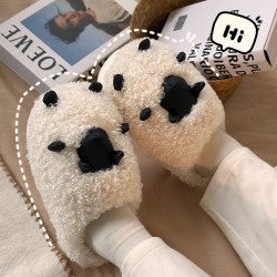 可愛棉拖鞋女款秋冬季2025新款室內家居卡通小羊保暖加絨毛毛棉拖