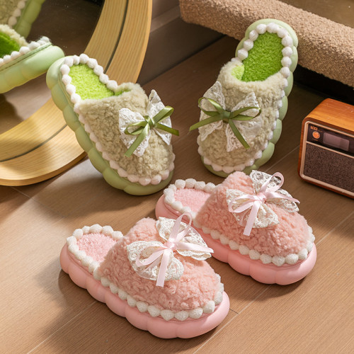 2025蝴蝶結新款棉拖鞋女時尚情侶厚底加絨保暖秋冬季地板棉拖 2025蝴蝶結新款棉拖鞋女時尚情侶厚底加絨保暖秋冬季地板棉拖