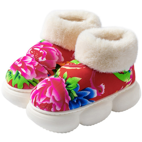 踩屎感棉拖鞋女款秋冬季2025新款防滑保暖東北加絨厚底大花靴女款 踩屎感棉拖鞋女款秋冬季2025新款防滑保暖東北加絨厚底大花靴女款