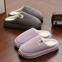 秋冬季新款棉拖鞋男士居家室內用厚實保暖毛絨大碼軟底棉拖女