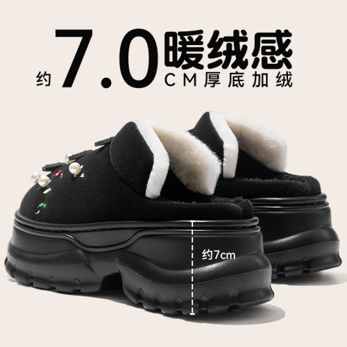 厚底棉拖鞋女款秋冬季2025新款室內家居外穿保暖防滑踩屎感棉拖女 厚底棉拖鞋女款秋冬季2025新款室內家居外穿保暖防滑踩屎感棉拖女