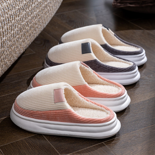 2025新款棉拖鞋男女時尚情侶厚底加絨保暖秋冬季地板條紋棉拖 2025新款棉拖鞋男女時尚情侶厚底加絨保暖秋冬季地板條紋棉拖