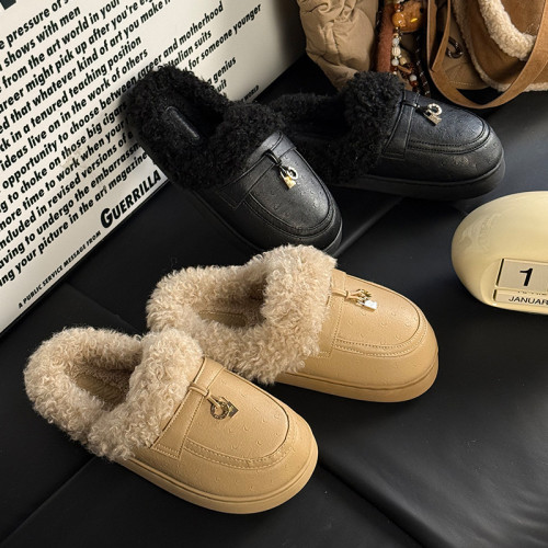 防水棉拖鞋女秋冬新款外穿時尚百搭室內家居厚底保暖加絨毛毛拖鞋 防水棉拖鞋女秋冬新款外穿時尚百搭室內家居厚底保暖加絨毛毛拖鞋