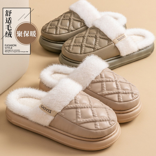 秋冬女士防水保暖防滑棉拖鞋柔軟居家情侶拖鞋毛絨厚底防寒棉鞋男 秋冬女士防水保暖防滑棉拖鞋柔軟居家情侶拖鞋毛絨厚底防寒棉鞋男
