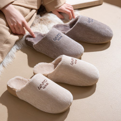 靜音拖鞋女冬季新款室內家居防滑保暖地板軟底日式無聲家用棉拖男