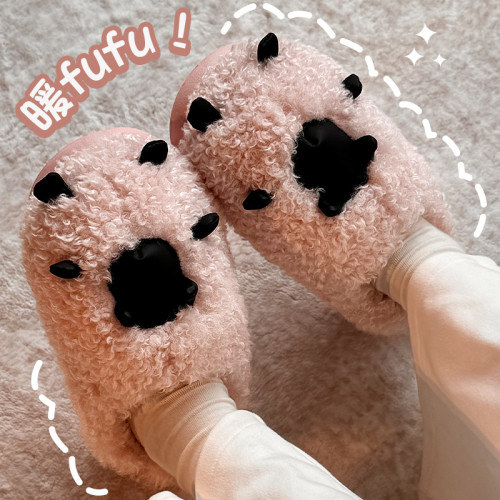 可愛小羊棉拖鞋女款秋冬季外穿2025新款時尚網紅卡通毛毛棉拖女冬 可愛小羊棉拖鞋女款秋冬季外穿2025新款時尚網紅卡通毛毛棉拖女冬