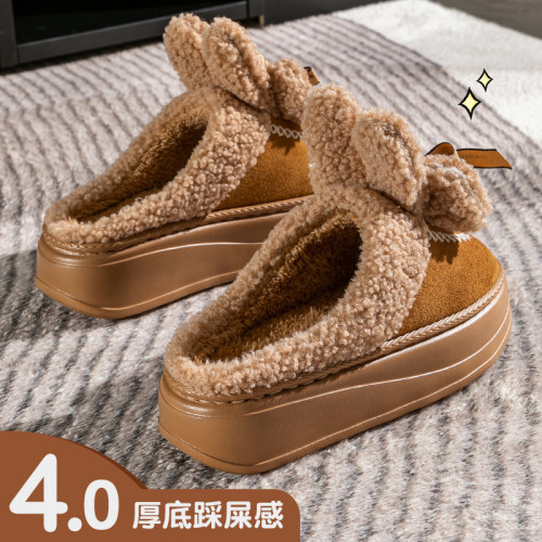 踩屎感棉拖鞋女士秋冬季2025新款室內家居防滑厚底保暖毛絨月子鞋 踩屎感棉拖鞋女士秋冬季2025新款室內家居防滑厚底保暖毛絨月子鞋