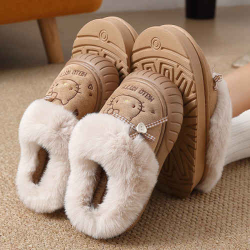 厚底超萌可愛棉拖鞋女冬季新款居家室內卡通小貓保暖毛絨棉拖 厚底超萌可愛棉拖鞋女冬季新款居家室內卡通小貓保暖毛絨棉拖