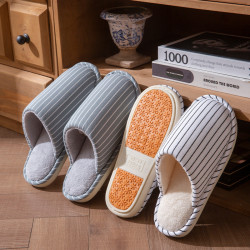 日式靜音棉拖鞋男士2025新款秋冬室內居家防滑保暖厚底包頭棉拖女