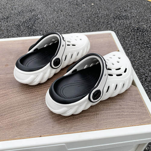 兒童洞洞鞋夏季新款中大童外穿軟底防滑波波鞋室內雙色包頭涼拖鞋 兒童洞洞鞋夏季新款中大童外穿軟底防滑波波鞋室內雙色包頭涼拖鞋