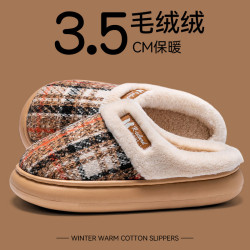 月子棉拖鞋女士秋冬季2025新款室內家居厚底保暖加絨毛毛防滑棉拖