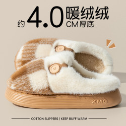 棉拖鞋女士秋冬季2025新款室內家居厚底保暖加絨月子鞋防滑毛毛鞋