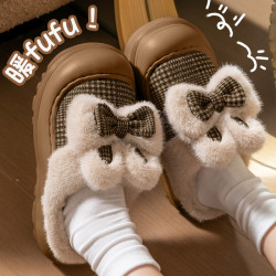 月子棉拖鞋女款秋冬季2025新款室內家居防滑厚底保暖加絨毛毛拖鞋