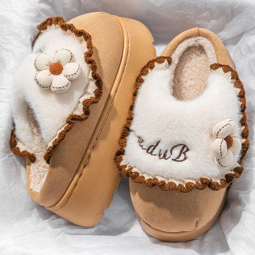 厚底棉拖鞋女款秋冬季2025新款室內家居厚實保暖加絨月子毛毛拖鞋