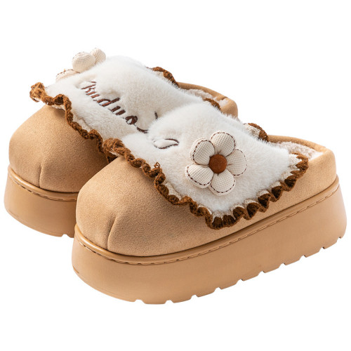 厚底棉拖鞋女款秋冬季2025新款室內家居厚實保暖加絨月子毛毛拖鞋