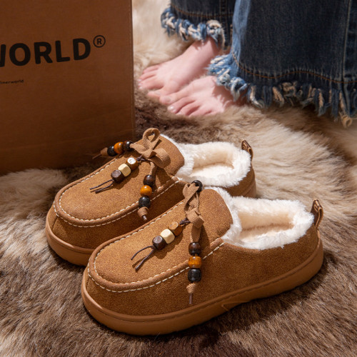 厚底系帶串珠勃肯棉拖鞋女冬季外穿保暖加絨一腳蹬穆勒包頭半拖鞋 厚底系帶串珠勃肯棉拖鞋女冬季外穿保暖加絨一腳蹬穆勒包頭半拖鞋