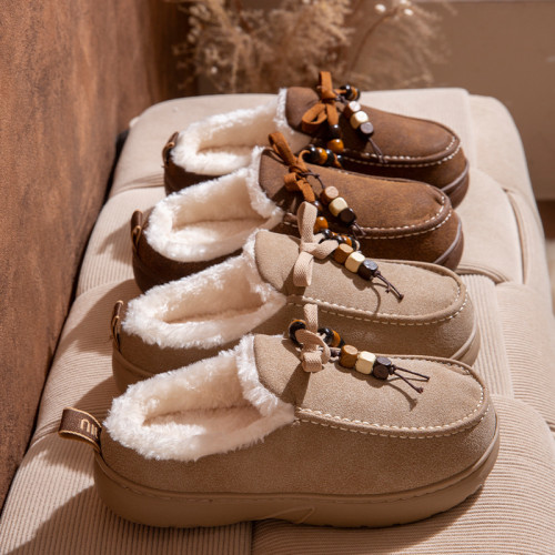 厚底系帶串珠勃肯棉拖鞋女冬季外穿保暖加絨一腳蹬穆勒包頭半拖鞋 厚底系帶串珠勃肯棉拖鞋女冬季外穿保暖加絨一腳蹬穆勒包頭半拖鞋