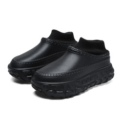 冬季加棉長筒輪胎棉拖鞋厚底增高耐磨保暖外穿加厚防水腳蹬