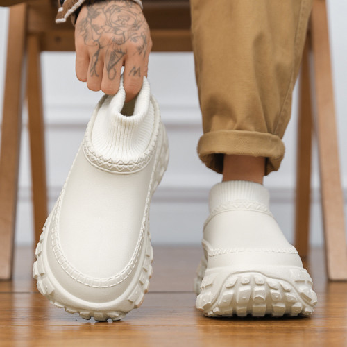 冬季加棉長筒輪胎棉拖鞋厚底增高耐磨保暖外穿加厚防水腳蹬 冬季加棉長筒輪胎棉拖鞋厚底增高耐磨保暖外穿加厚防水腳蹬