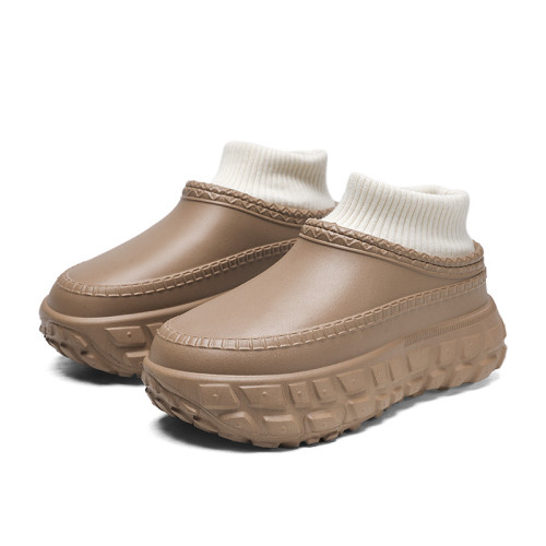 冬季加棉長筒輪胎棉拖鞋厚底增高耐磨保暖外穿加厚防水腳蹬 冬季加棉長筒輪胎棉拖鞋厚底增高耐磨保暖外穿加厚防水腳蹬