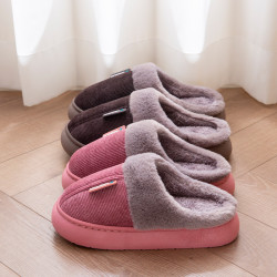 棉拖鞋女士2025新款冬季室內家居防滑情侶厚底暖絨毛毛拖鞋男冬天