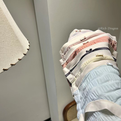 海鹽泡泡2.0紗柔軟舒服鏤空透明性感中腰橫條紋少女INS風內褲女士