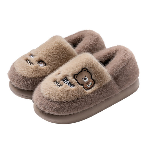 厚底棉拖鞋男士秋冬季2025新款室內家居卡通可愛加厚保暖毛絨棉拖