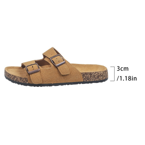 夏季新款男士軟木高跟雙釦露趾經典百搭舒適耐穿防滑耐磨時尚 夏季新款男士軟木高跟雙釦露趾經典百搭舒適耐穿防滑耐磨時尚