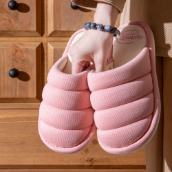 厚底保暖TPR防滑大底棉拖鞋女士秋冬季室內家居情侶保暖防滑棉鞋