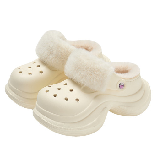 diy卡通厚底洞洞棉鞋女冬季家居室內防滑毛絨保暖包頭棉拖鞋 diy卡通厚底洞洞棉鞋女冬季家居室內防滑毛絨保暖包頭棉拖鞋