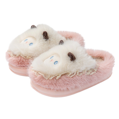 棉拖鞋女款2025秋冬季新款室內家居加絨加厚保暖卡通毛毛絨拖鞋女