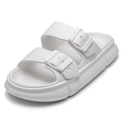 2025親子一字雙釦夏季男女耐穿情侶休閒戶外厚底防滑可調節拖鞋