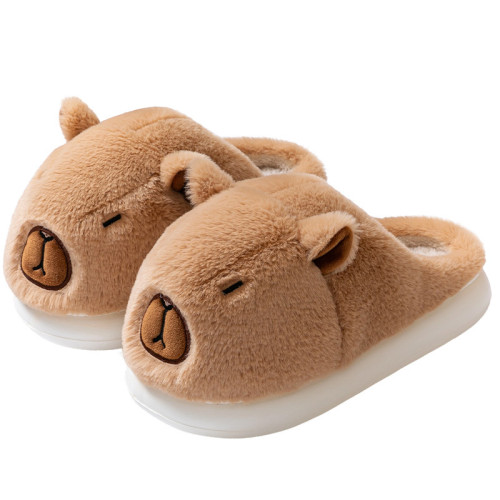 卡皮巴拉棉拖鞋女士秋冬季2025新款室內家居厚底毛絨保暖防滑棉拖 卡皮巴拉棉拖鞋女士秋冬季2025新款室內家居厚底毛絨保暖防滑棉拖