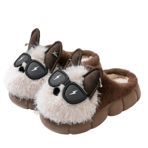 保暖棉拖鞋女款2025新款秋冬季室內家居厚底防滑毛絨踩屎感棉拖女