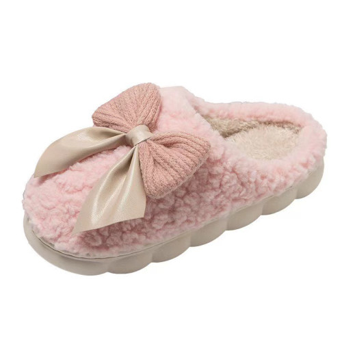 棉拖鞋女秋冬季月子室內家居家防滑厚底踩屎感蝴蝶結毛毛絨棉拖鞋 棉拖鞋女秋冬季月子室內家居家防滑厚底踩屎感蝴蝶結毛毛絨棉拖鞋