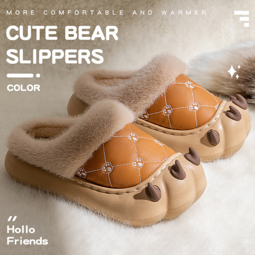 棉拖鞋女款2025秋冬季新款室內家居加絨加厚保暖卡通毛絨拖鞋女款